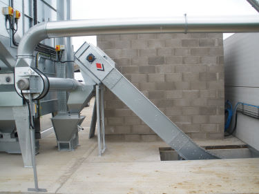 Image of handling equipment at a grain cleaning and processing site